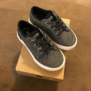 Sperry Top-Sider Deckfin JR Black Chambray, 8M